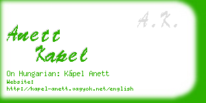 anett kapel business card