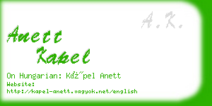 anett kapel business card